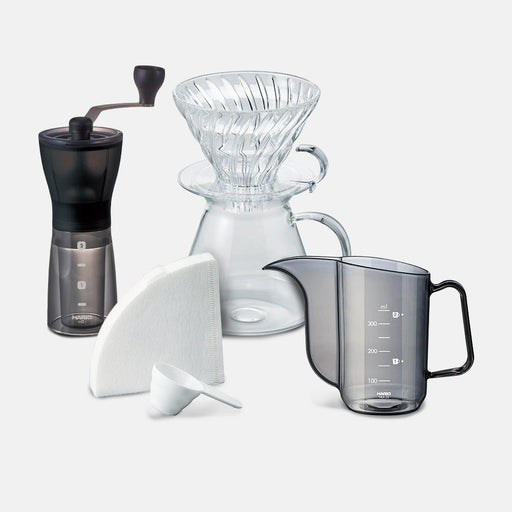 Hario Mini Mill PLUS and Simply Hario V60 Glass Brewing Kit - The Kitchen Mixer